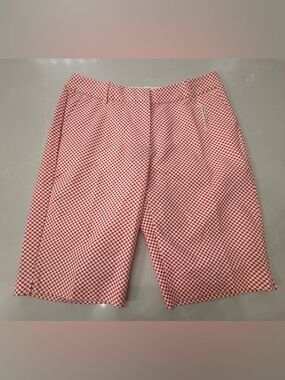 Fairway & Greene Orange and White Dot Women’s Golf Shorts, 10